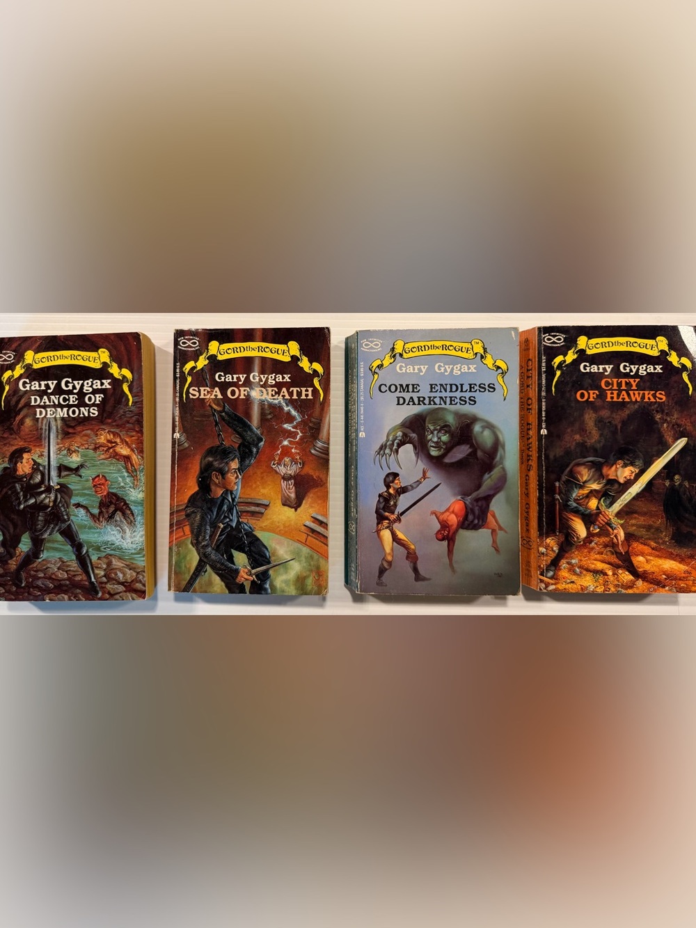 Lot of 4 Gord the Rogue Books by Gary Gygax - First Print! Fantasy Book Fans!